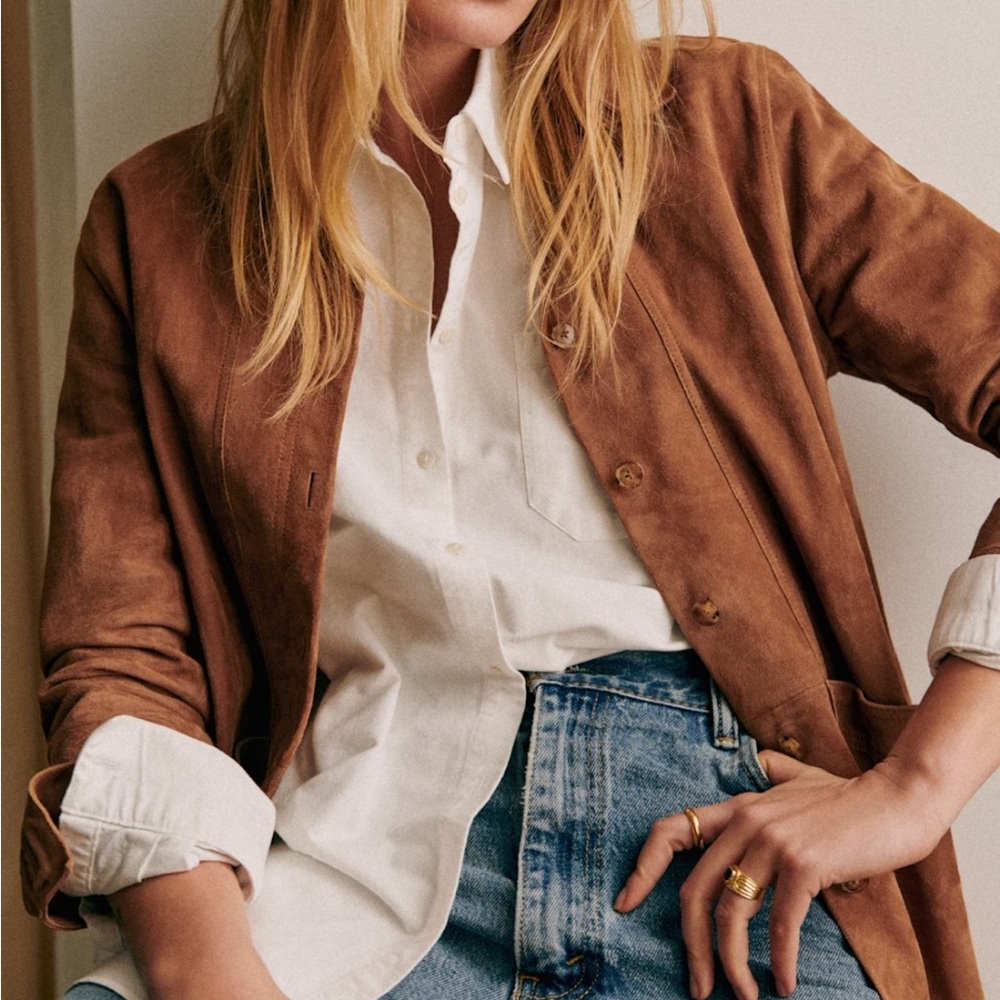 Sezane Will Jacket Camel Suede - Size M